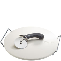 Pizza stone with stand + pizza cutter