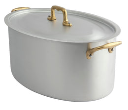 OVAL SAUCEPAN WITH LID BRASS HANDLES \ 1553028-I53