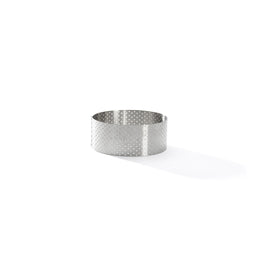 Round tart ring VALRHONA, perforated stainless steel  H 3.5 Ø8.5-D2242