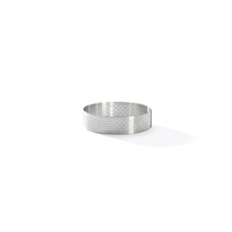 Straight edge perforated tart ring in stainless steel-Ø7.5 H2 \ 3099.03-D2242