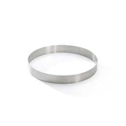 Straight edge perforated tart ring in stainless steel-Ø12.5 H 2 \3099.05-D2242