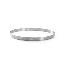 Straight edge perforated tart ring in stainless steel- Ø28.5cm H 2-D2242