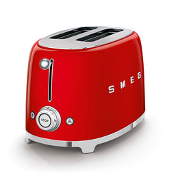 Smeg 50’s Style Retro Aesthetic 2 Slice Toaster, Red