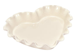 Ruffled Heart Pie Dish (White) \ 026177-B31