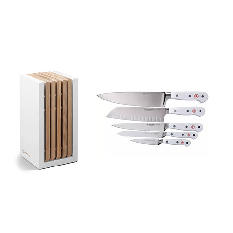 Wusthof Gourmet 16-Piece Knife Block Set - White Handles