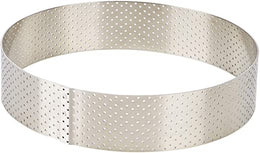 Straight edge perforated tart ring in stainless steel-Ø15.5 H 3,5 \3098.06-D2242