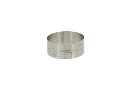 Straight edge perforated tart ring in stainless steel-Ø7.5 H3,5\ 3098.03-D2242