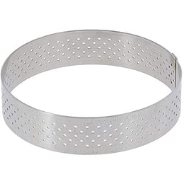 Straight edge perforated tart ring in stainless steel- Ø 10.5 cm HT 2-D2242