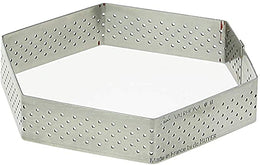 Stainless steel perforated tart rings - Hexagonal Ø24 X 2CM \3099.62-C2242