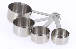 Set Of 4 Stainless Steel Measuring Cups (60, 80, 125, & 250 ml)-D12