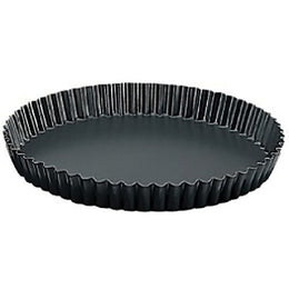 Fluted high pie pan, heavy blued iron - Fixed bottom Ø 31,3 \5356.32N