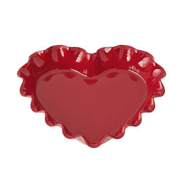Ruffled Heart Pie Dish (Burgundy) \ 346177-B31