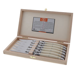 Steak Knives Set With Ivory ABS Handles (6 pcs) \ 8332289
